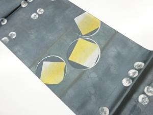 丸文に色紙模様織出し袋帯